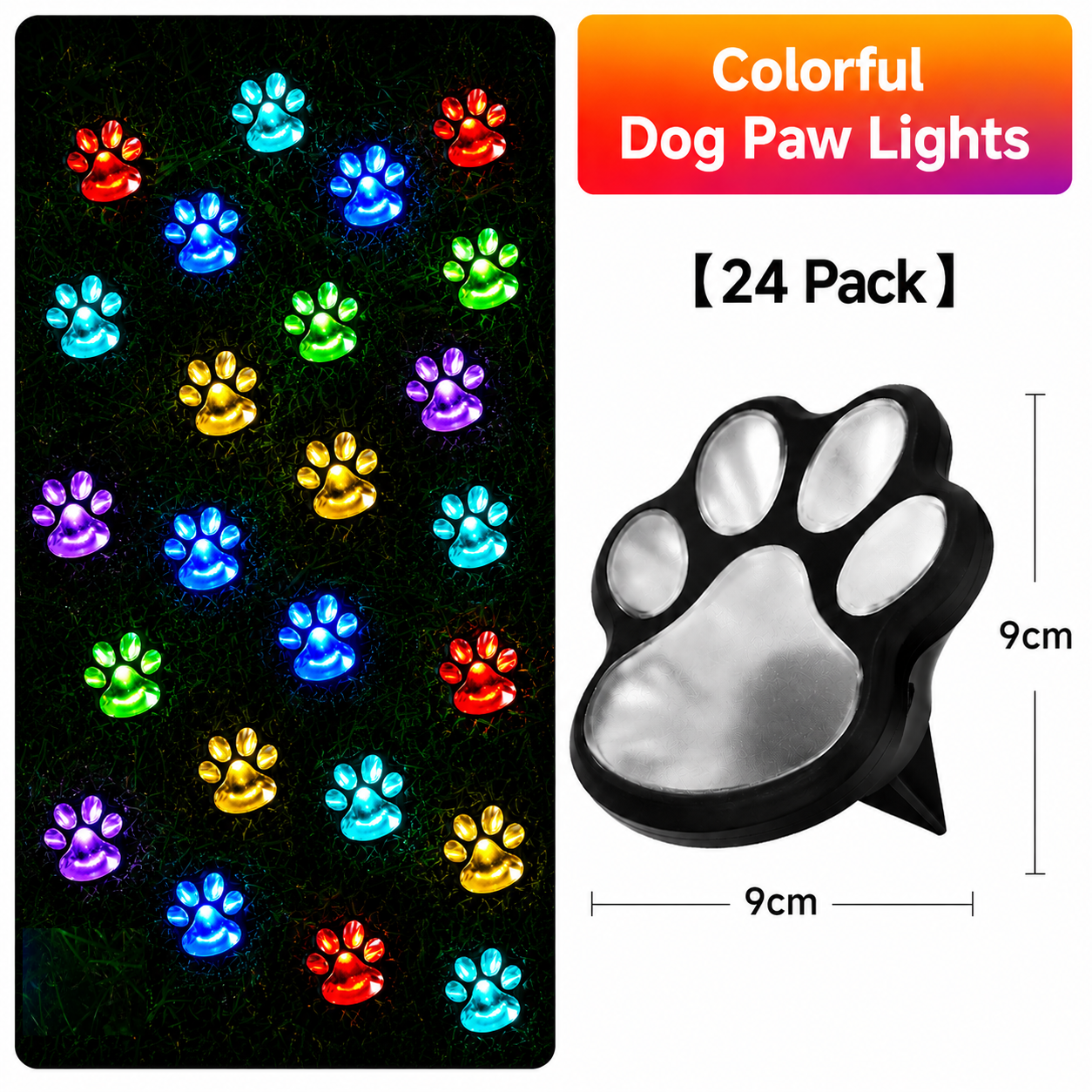 Cute Solar Paw Print Lights – Waterproof Outdoor LED Garden Decor, Pet Paw Pathway Lighting for Lawn, Yard, Balcony & Walkway