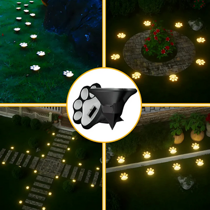 Cute Solar Paw Print Lights – Waterproof Outdoor LED Garden Decor, Pet Paw Pathway Lighting for Lawn, Yard, Balcony & Walkway
