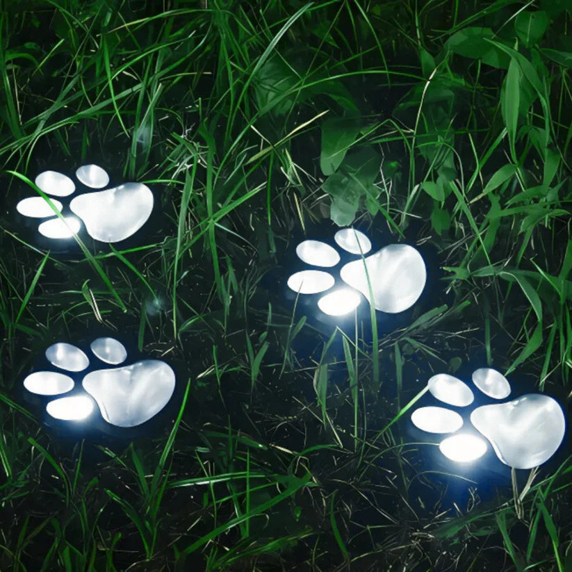 Cute Solar Paw Print Lights – Waterproof Outdoor LED Garden Decor, Pet Paw Pathway Lighting for Lawn, Yard, Balcony & Walkway