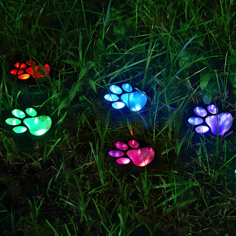 Cute Solar Paw Print Lights – Waterproof Outdoor LED Garden Decor, Pet Paw Pathway Lighting for Lawn, Yard, Balcony & Walkway