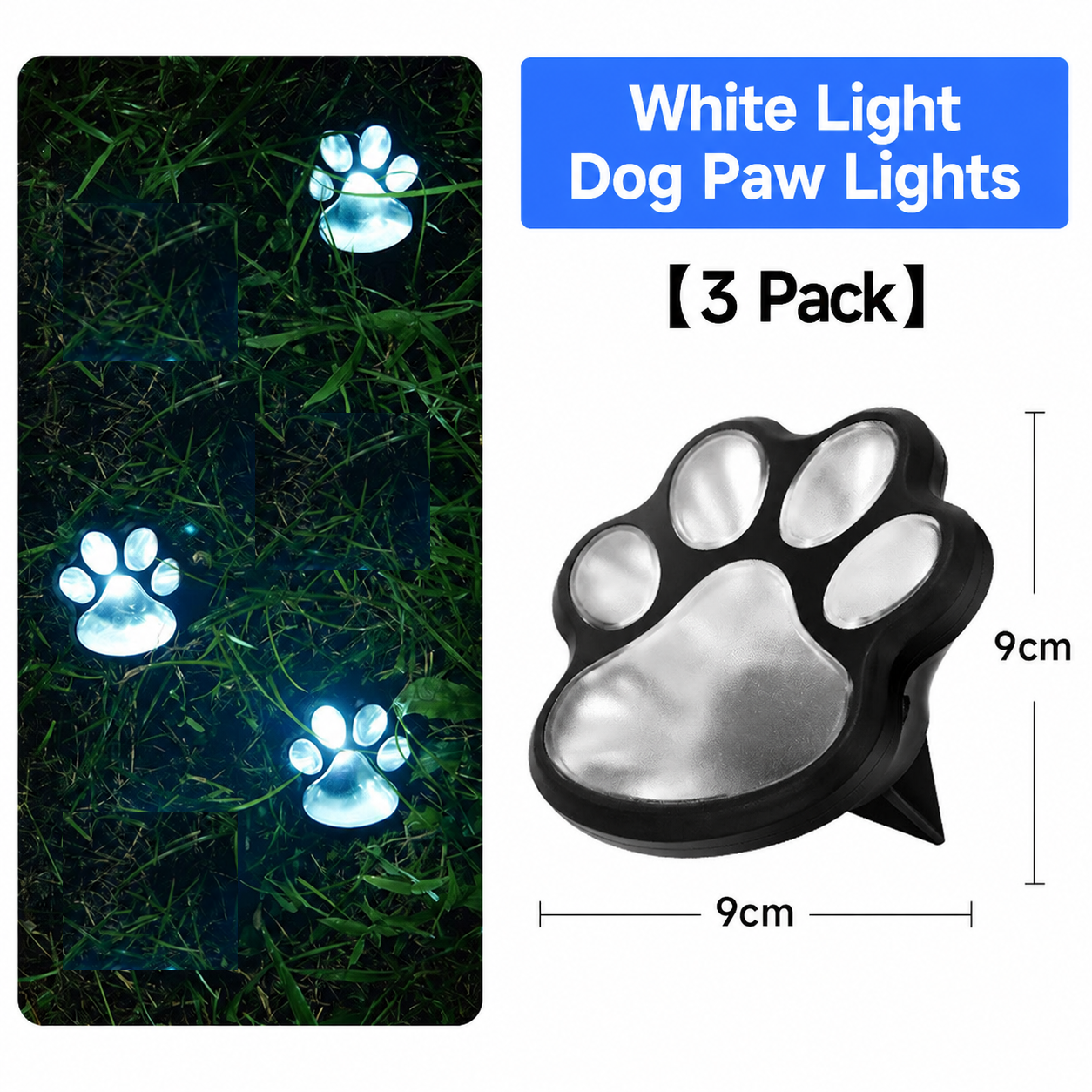 Cute Solar Paw Print Lights – Waterproof Outdoor LED Garden Decor, Pet Paw Pathway Lighting for Lawn, Yard, Balcony & Walkway