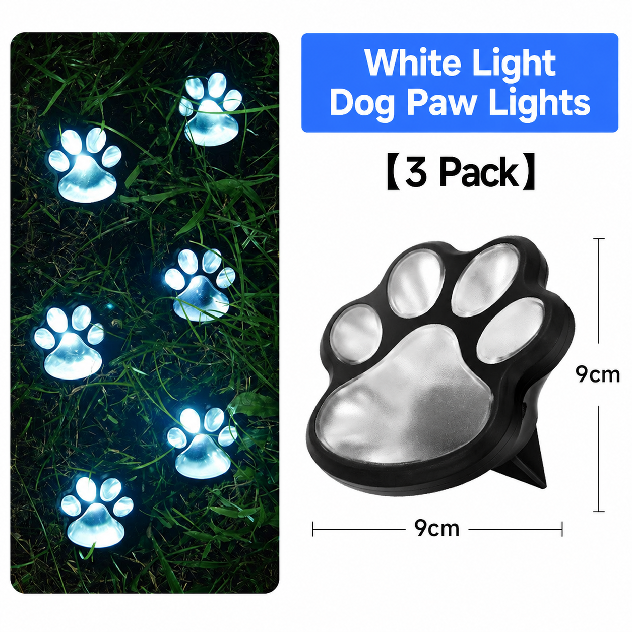 Cute Solar Paw Print Lights – Waterproof Outdoor LED Garden Decor, Pet Paw Pathway Lighting for Lawn, Yard, Balcony & Walkway
