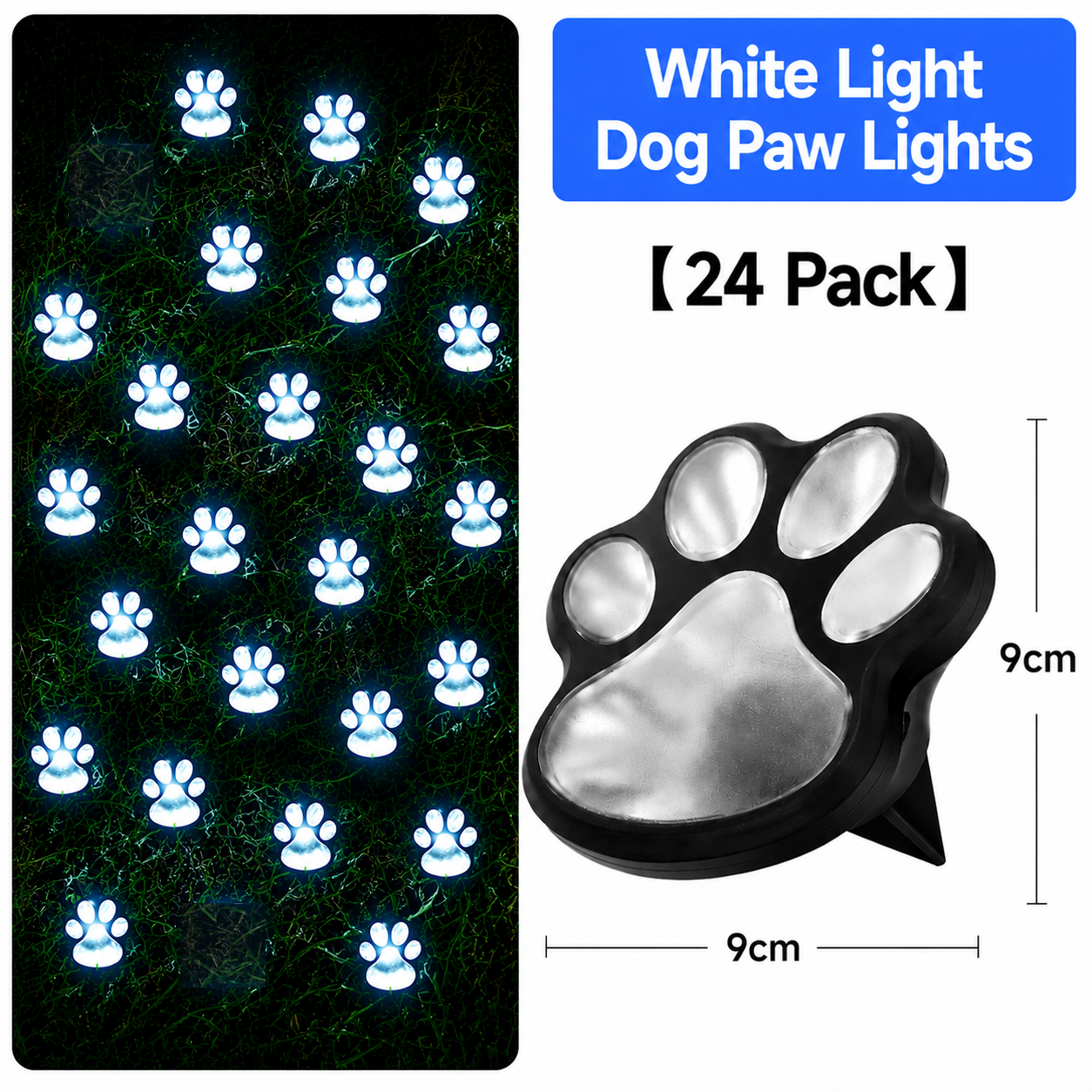 Cute Solar Paw Print Lights – Waterproof Outdoor LED Garden Decor, Pet Paw Pathway Lighting for Lawn, Yard, Balcony & Walkway