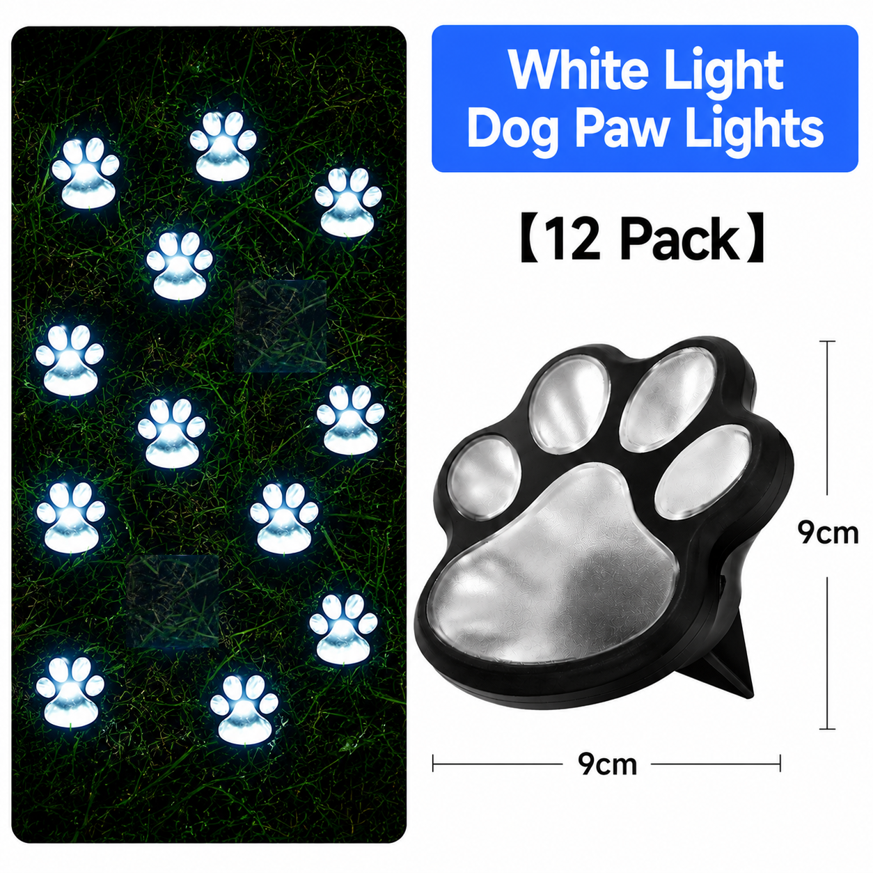 Cute Solar Paw Print Lights – Waterproof Outdoor LED Garden Decor, Pet Paw Pathway Lighting for Lawn, Yard, Balcony & Walkway