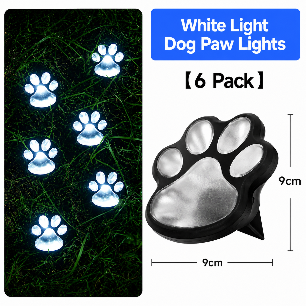 Cute Solar Paw Print Lights – Waterproof Outdoor LED Garden Decor, Pet Paw Pathway Lighting for Lawn, Yard, Balcony & Walkway