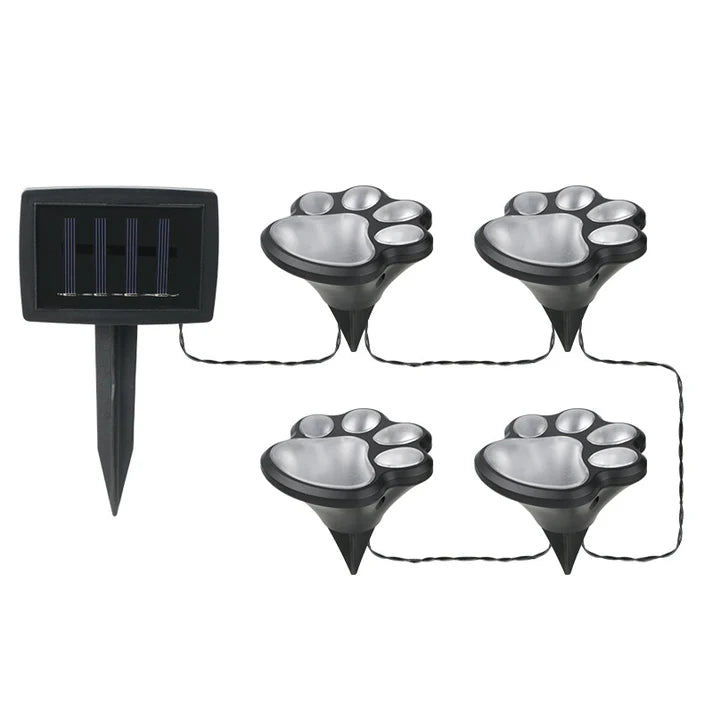 Cute Solar Paw Print Lights – Waterproof Outdoor LED Garden Decor, Pet Paw Pathway Lighting for Lawn, Yard, Balcony & Walkway
