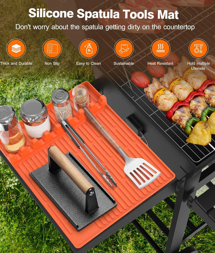 LIMITED-DISCOUNT-Silicone Grill Tools Mat with Drip Pad