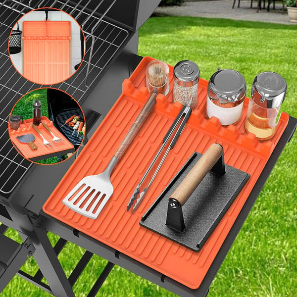 LIMITED-DISCOUNT-Silicone Grill Tools Mat with Drip Pad