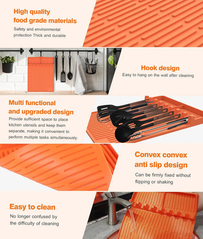 LIMITED-DISCOUNT-Silicone Grill Tools Mat with Drip Pad