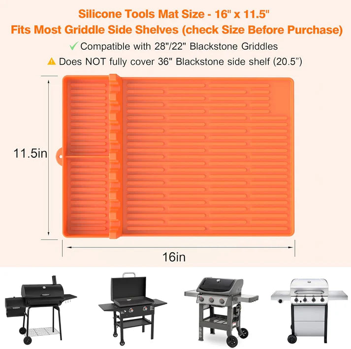 LIMITED-DISCOUNT-Silicone Grill Tools Mat with Drip Pad